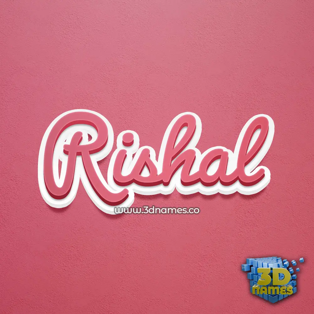 rishal in Red Scribble style - 3D name wallpaper