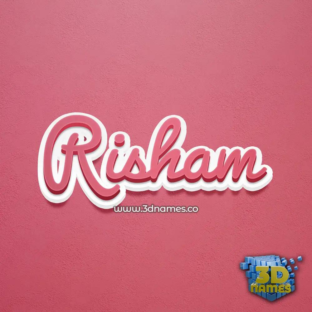 risham in Red Scribble style - 3D name wallpaper