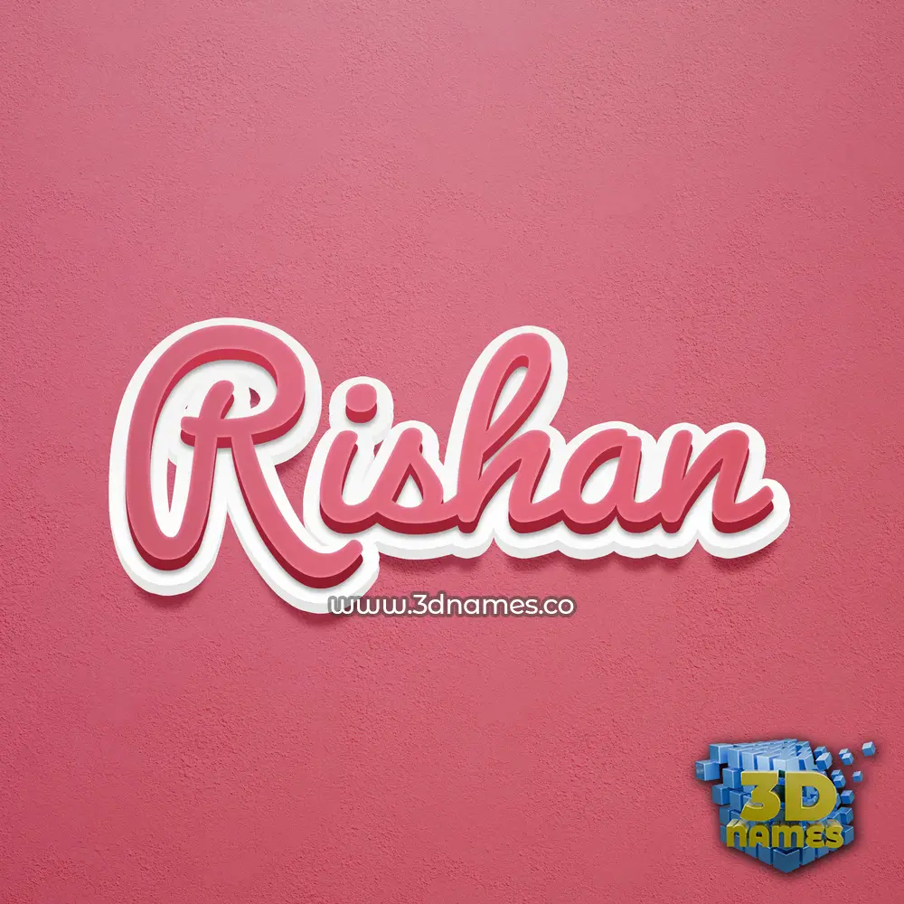 rishan in Red Scribble style - 3D name wallpaper