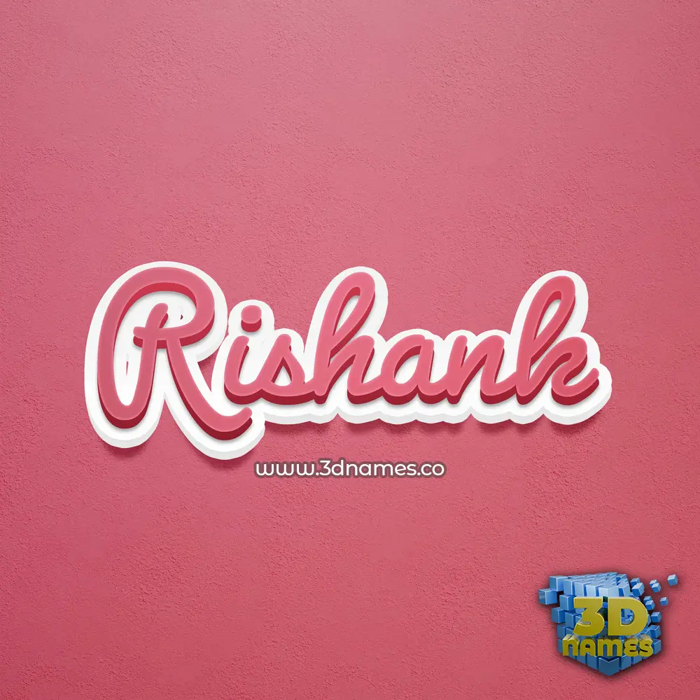 rishank in Red Scribble style - 3D name wallpaper