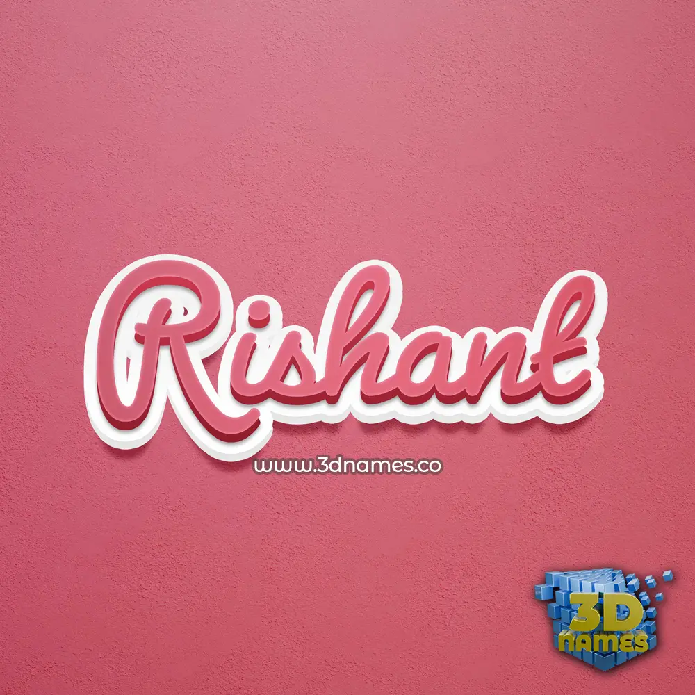 rishant in Red Scribble style - 3D name wallpaper