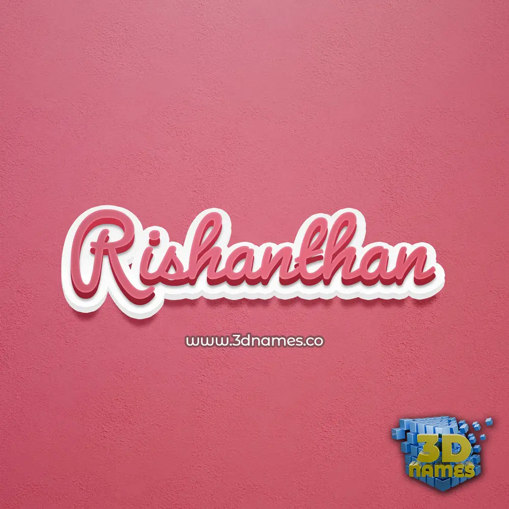 rishanthan in Red Scribble style - 3D name wallpaper