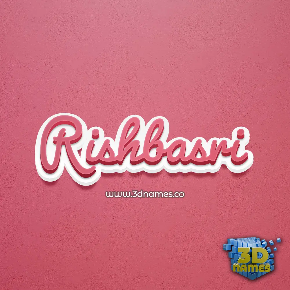 rishbasri in Red Scribble style - 3D name wallpaper