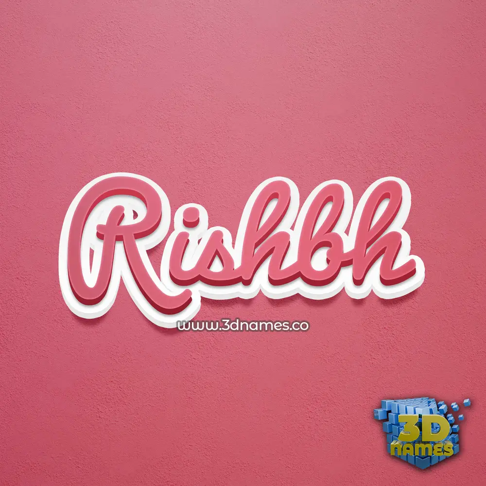 rishbh in Red Scribble style - 3D name wallpaper