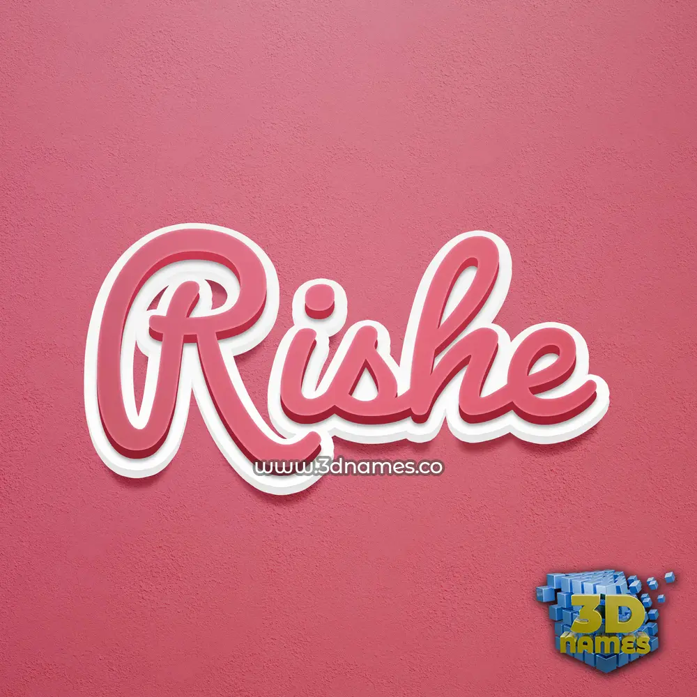 rishe in Red Scribble style - 3D name wallpaper