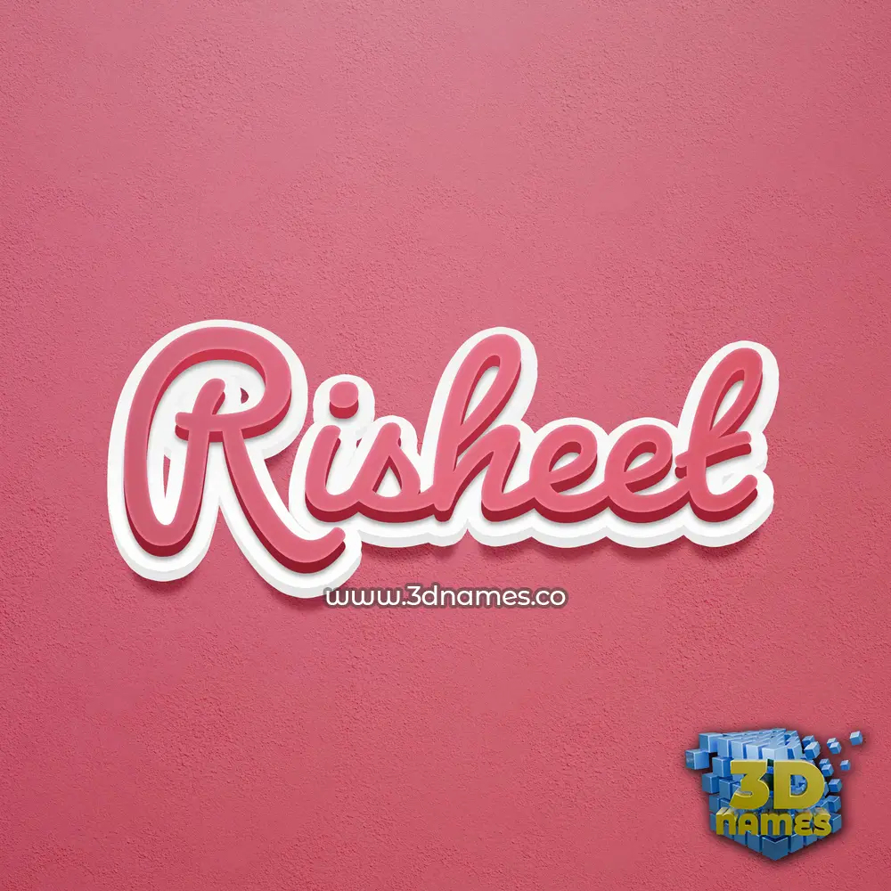 risheet in Red Scribble style - 3D name wallpaper