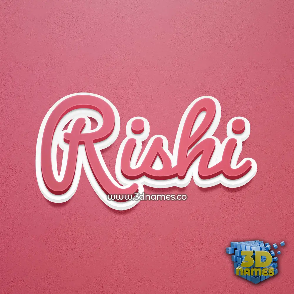 rishi in Red Scribble style - 3D name wallpaper