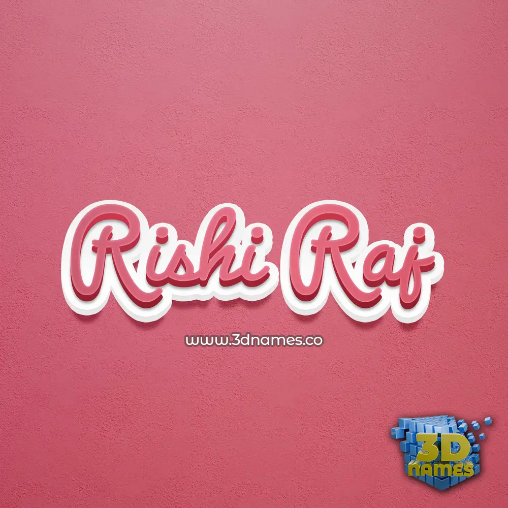 rishi raj in Red Scribble style - 3D name wallpaper