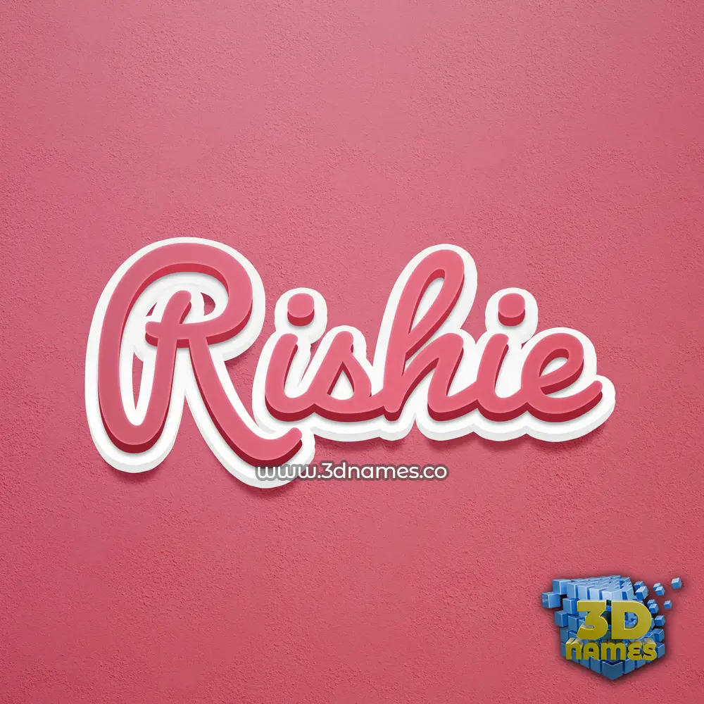 rishie in Red Scribble style - 3D name wallpaper