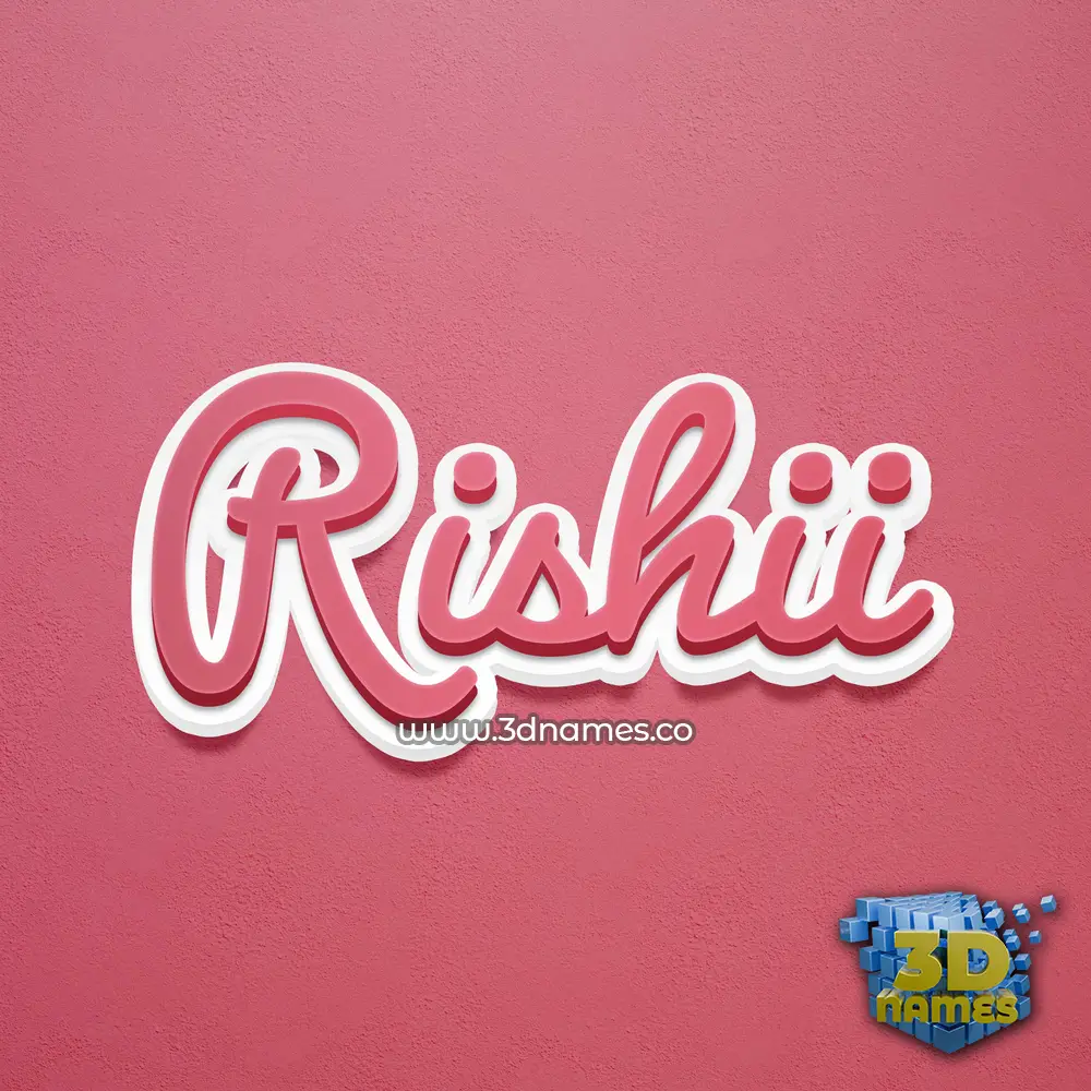rishii in Red Scribble style - 3D name wallpaper
