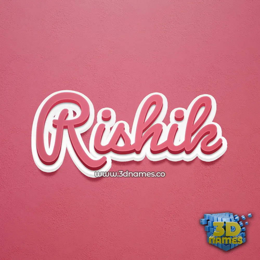 rishik in Red Scribble style - 3D name wallpaper
