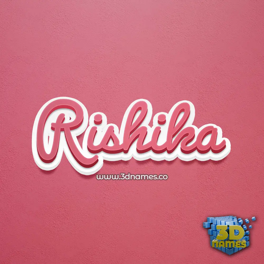 rishika in Red Scribble style - 3D name wallpaper