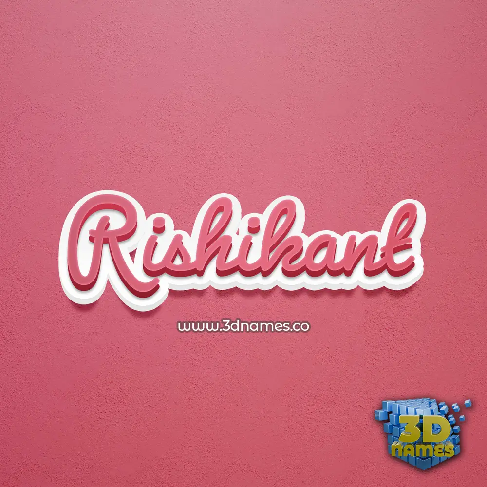 rishikant in Red Scribble style - 3D name wallpaper