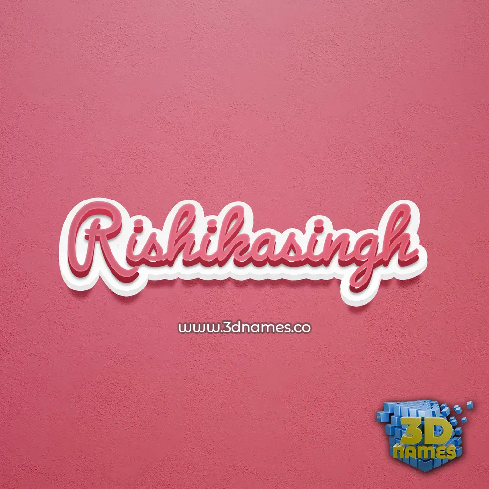 rishikasingh in Red Scribble style - 3D name wallpaper