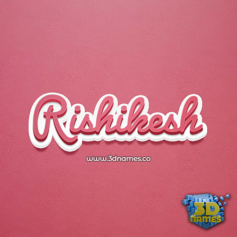 rishikesh in Red Scribble style - 3D name wallpaper