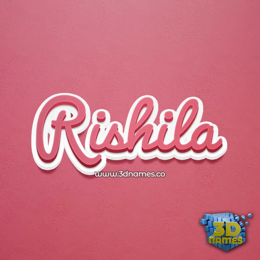 rishila in Red Scribble style - 3D name wallpaper