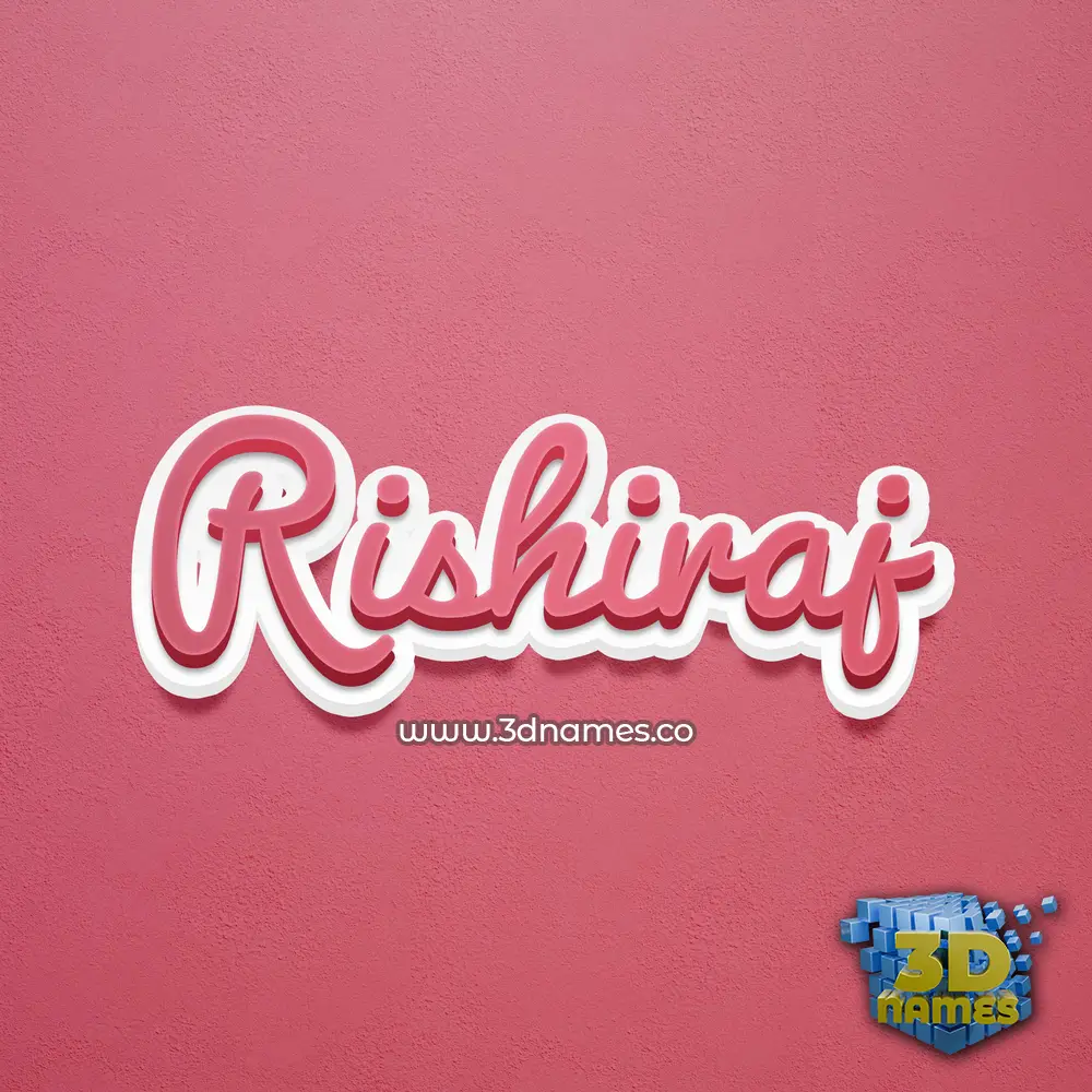 rishiraj in Red Scribble style - 3D name wallpaper