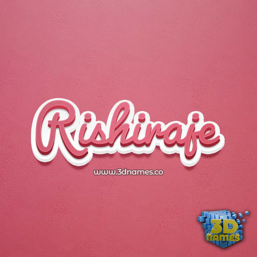 rishiraje in Red Scribble style - 3D name wallpaper