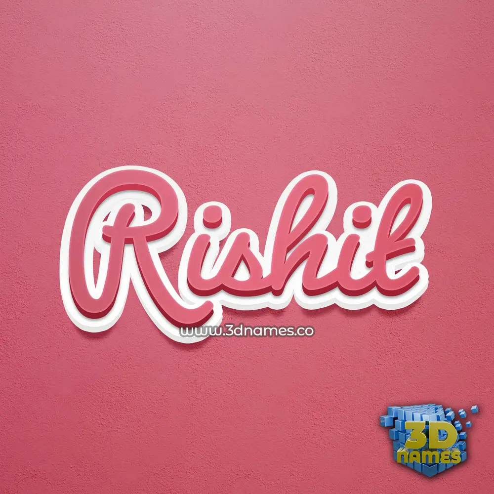 rishit in Red Scribble style - 3D name wallpaper