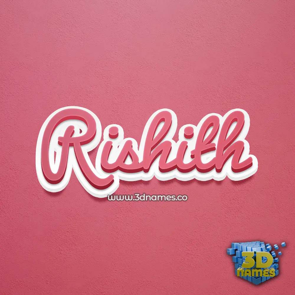 rishith in Red Scribble style - 3D name wallpaper