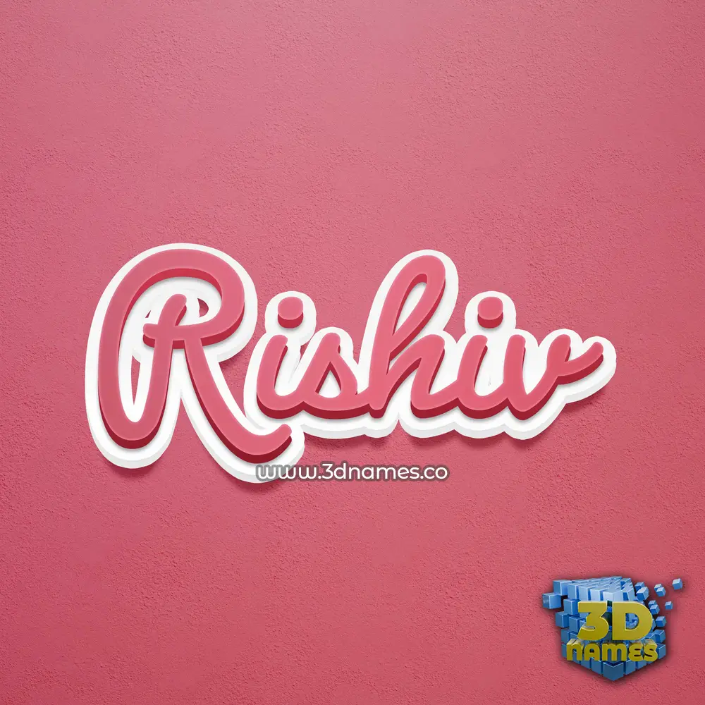 rishiv in Red Scribble style - 3D name wallpaper