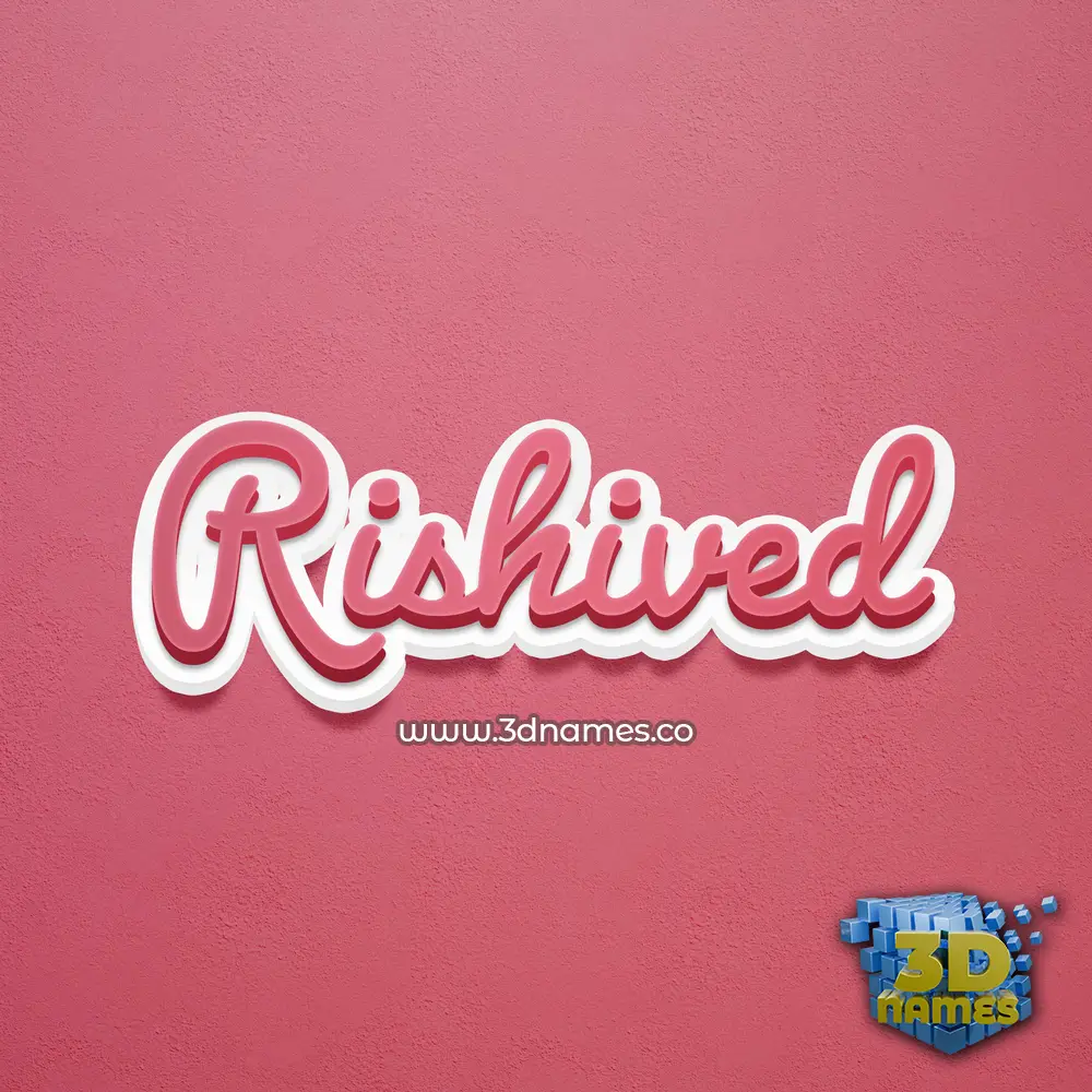 rishived in Red Scribble style - 3D name wallpaper