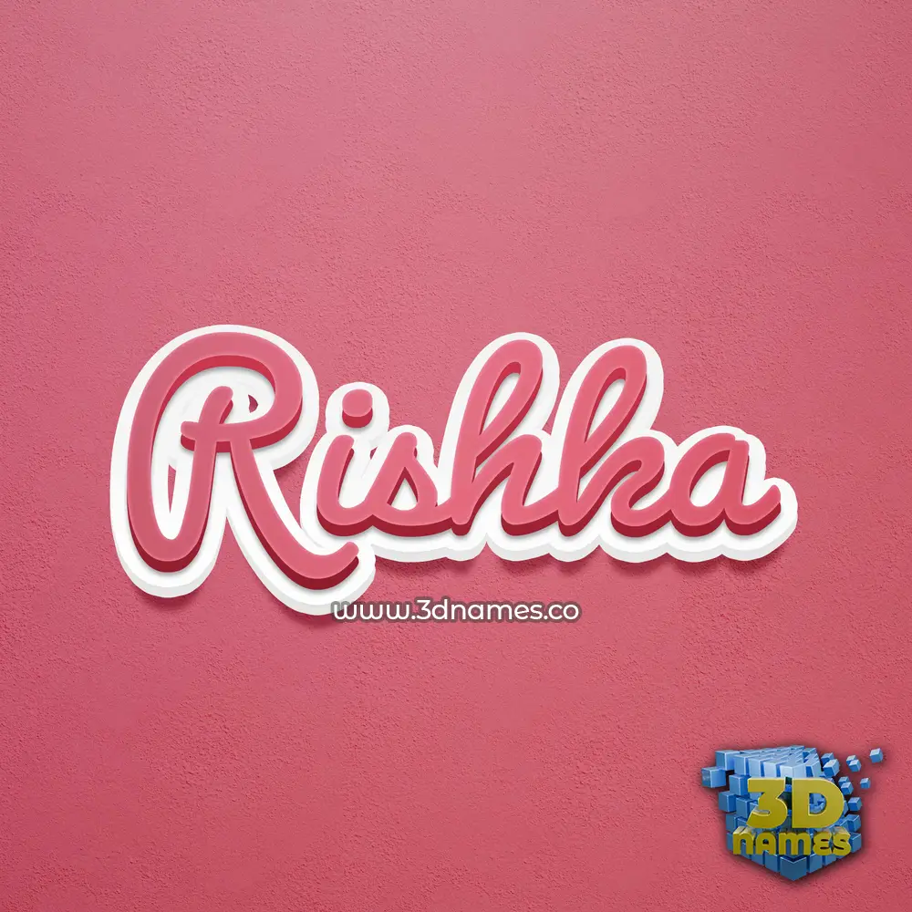 rishka in Red Scribble style - 3D name wallpaper