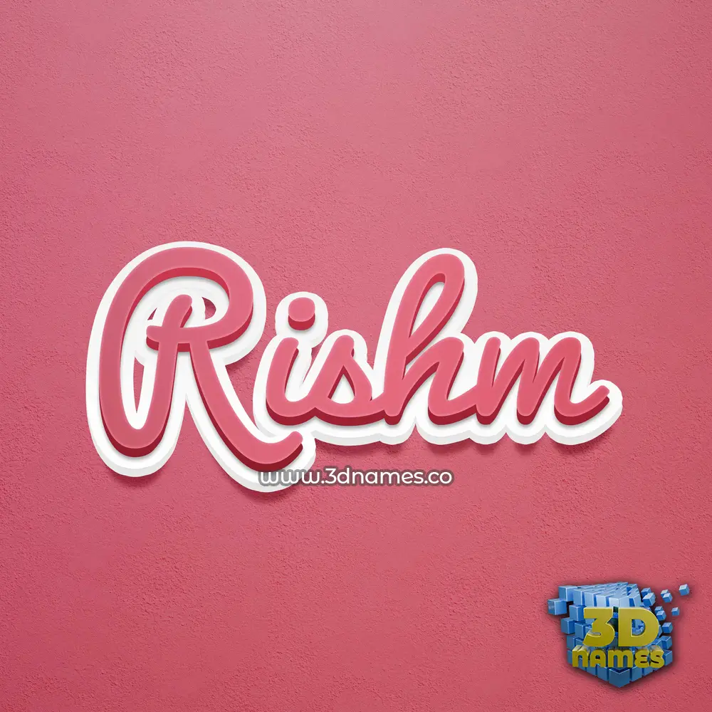rishm in Red Scribble style - 3D name wallpaper