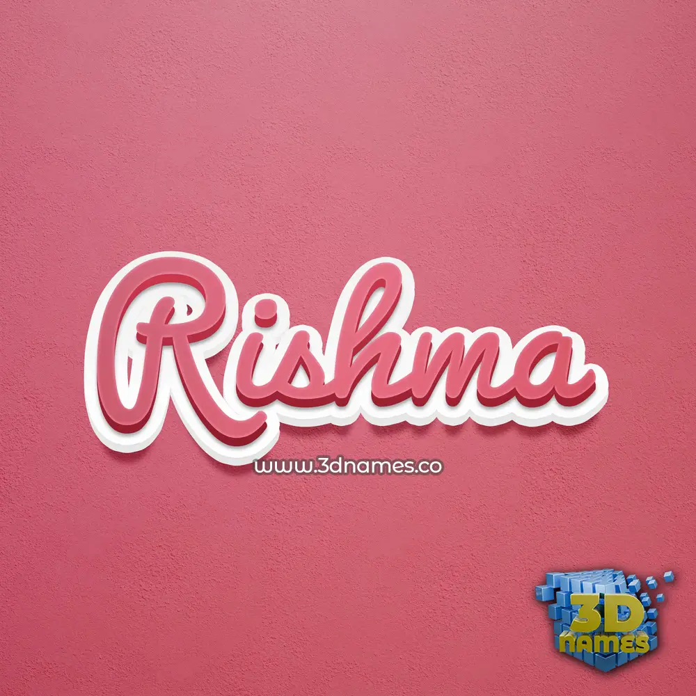 rishma in Red Scribble style - 3D name wallpaper