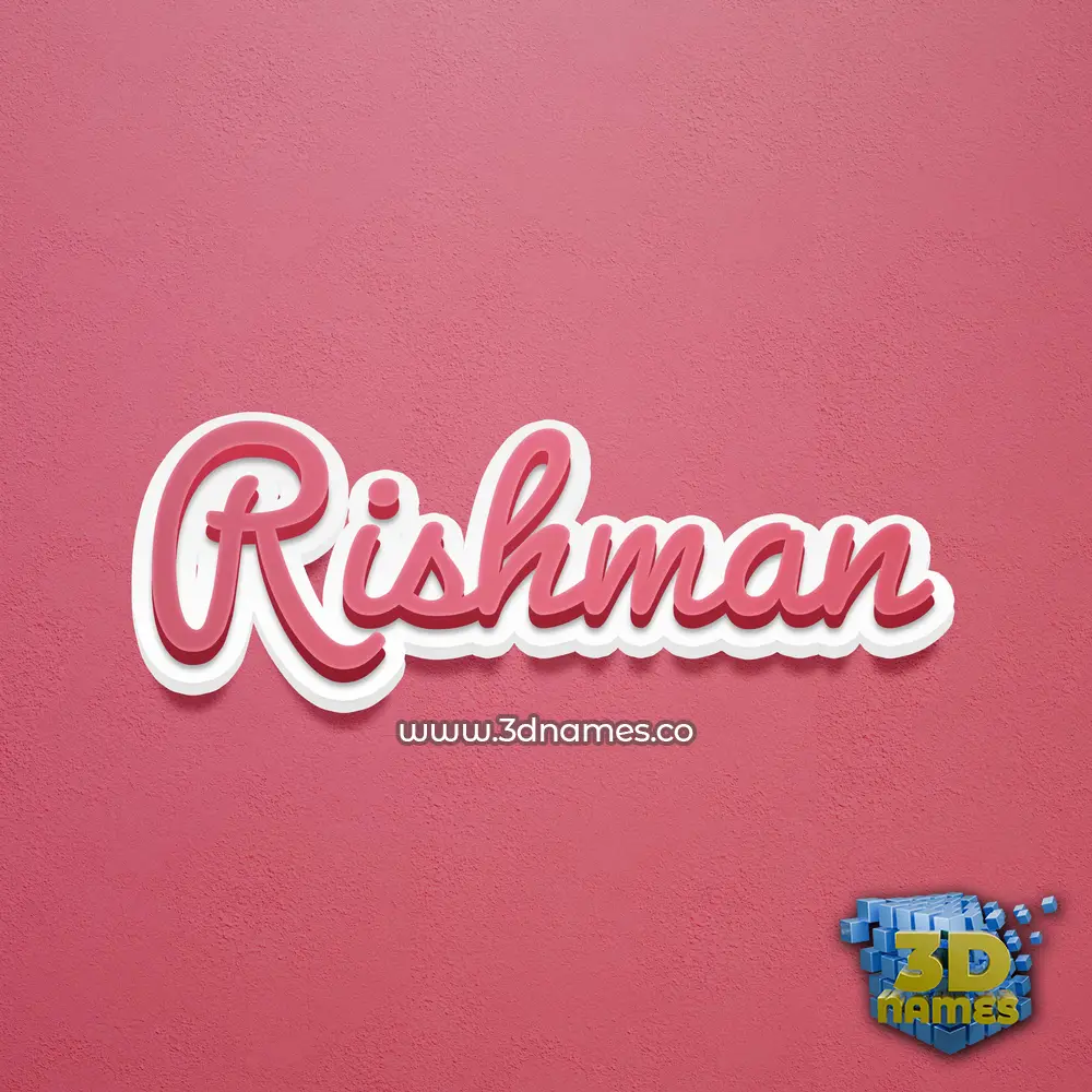 rishman in Red Scribble style - 3D name wallpaper