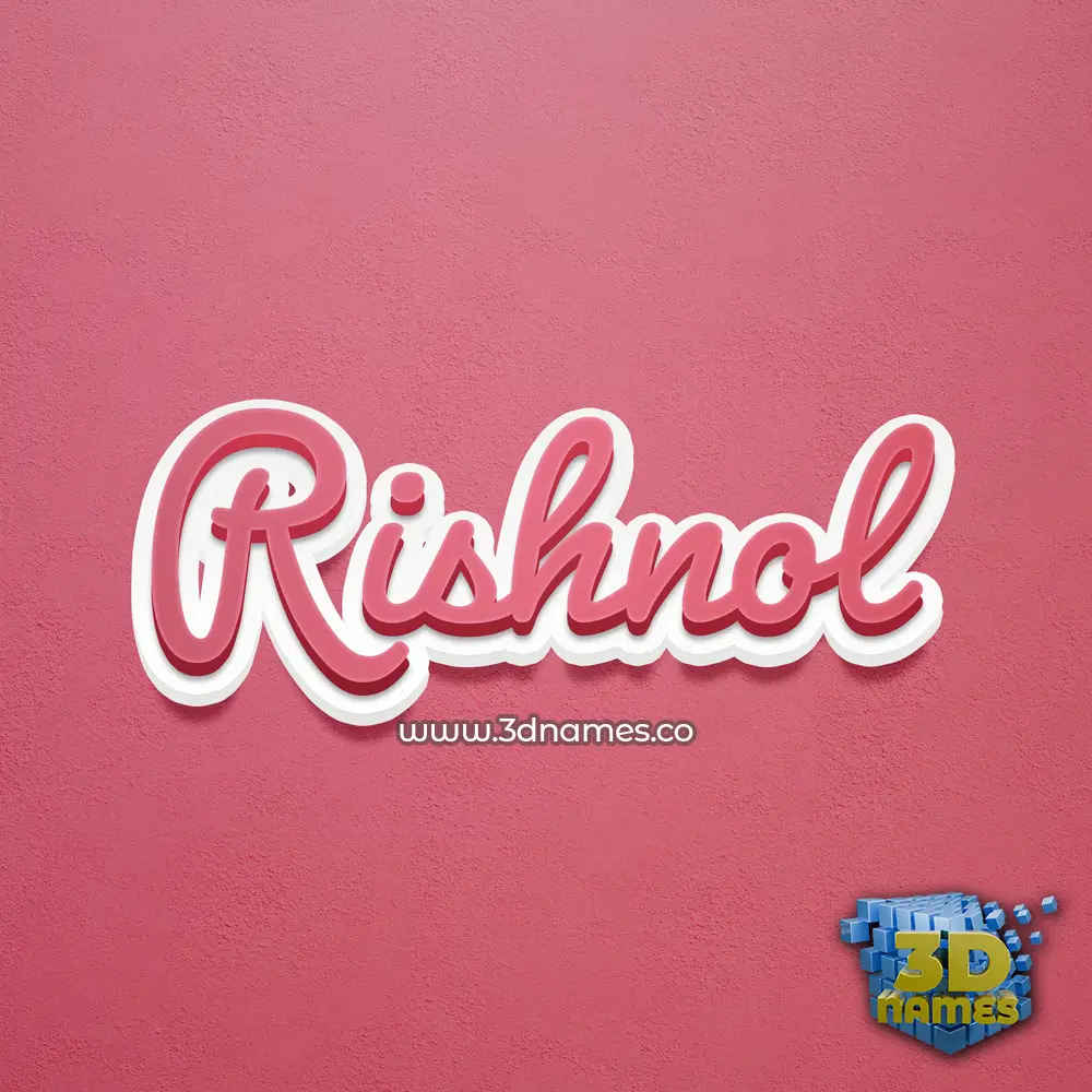 rishnol in Red Scribble style - 3D name wallpaper
