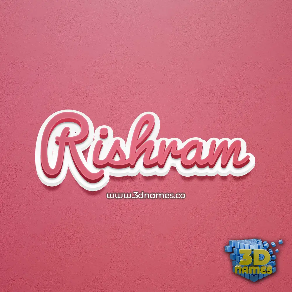 rishram in Red Scribble style - 3D name wallpaper