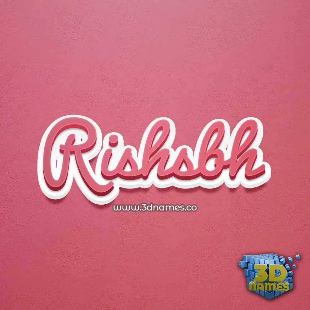 rishsbh in Red Scribble style - 3D name wallpaper