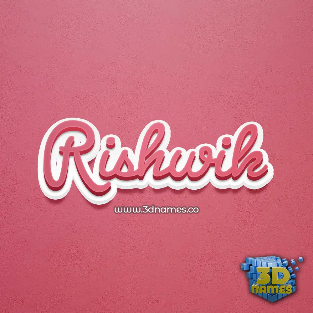 rishwik in Red Scribble style - 3D name wallpaper