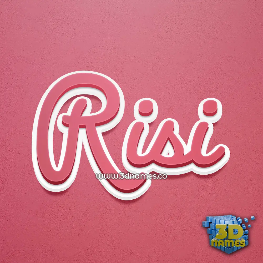 risi in Red Scribble style - 3D name wallpaper