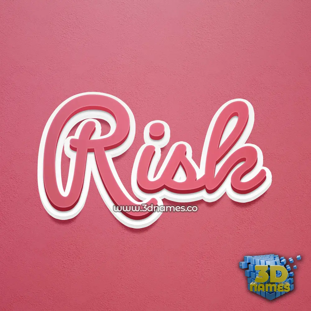 risk in Red Scribble style - 3D name wallpaper