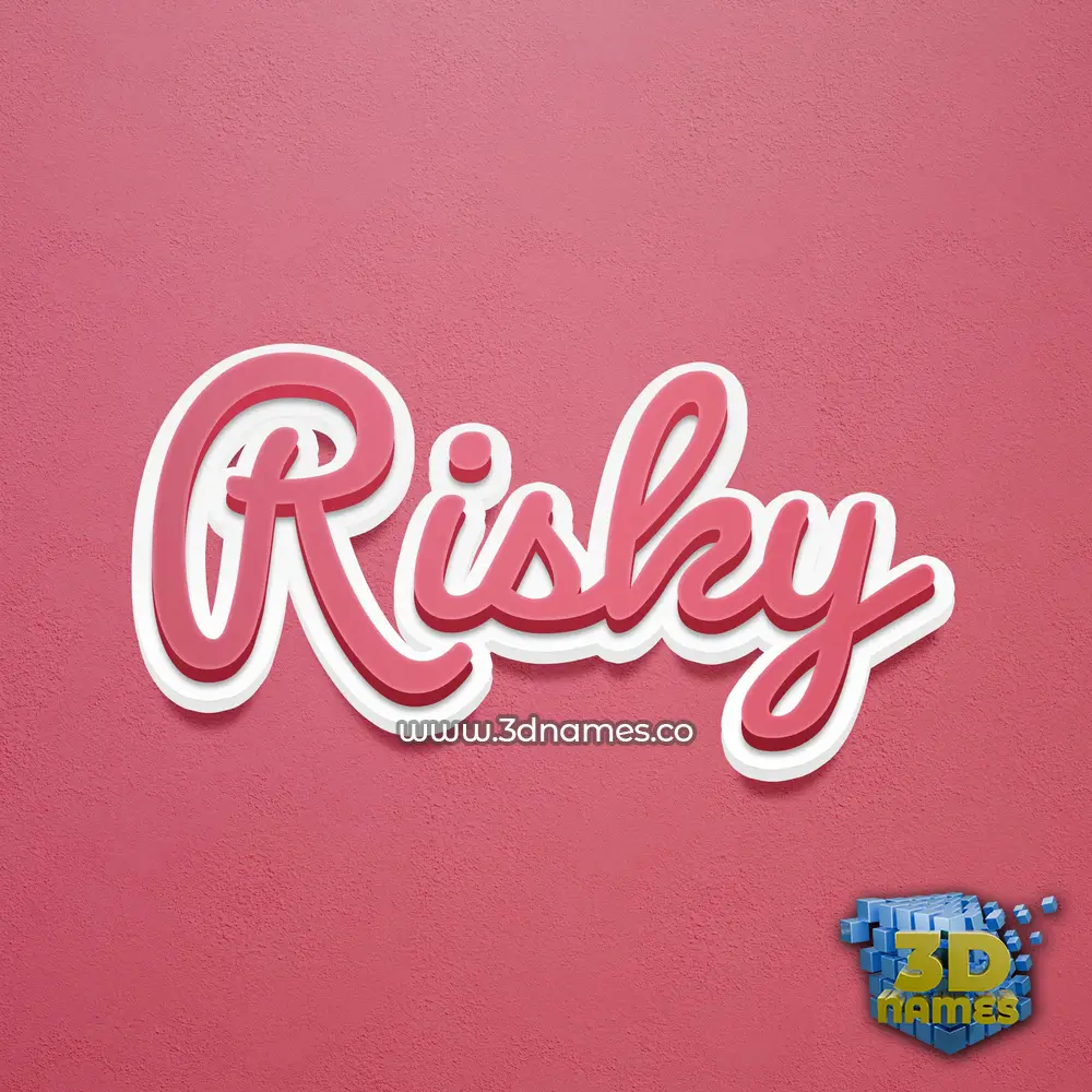 risky in Red Scribble style - 3D name wallpaper