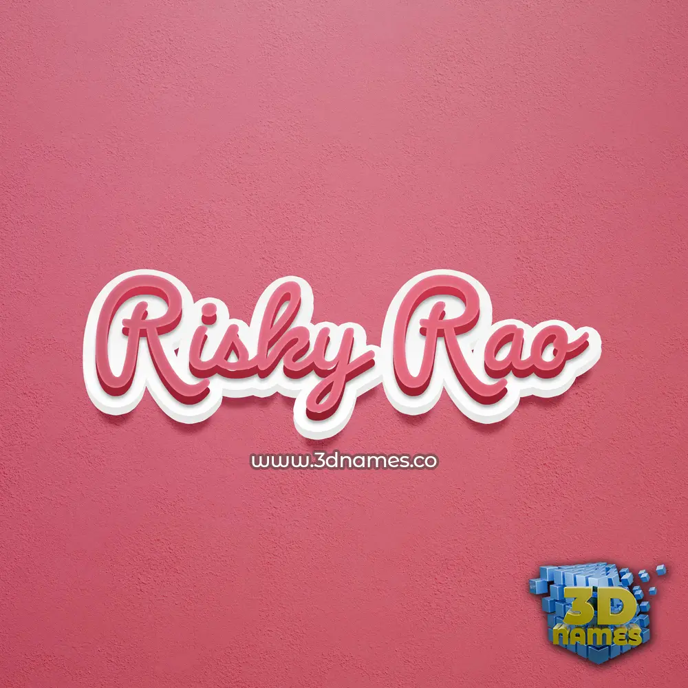 risky rao in Red Scribble style - 3D name wallpaper