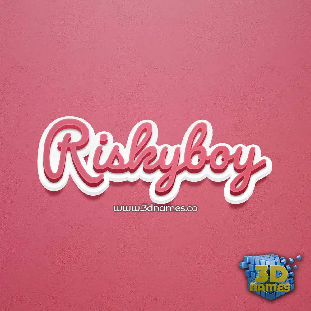 riskyboy in Red Scribble style - 3D name wallpaper