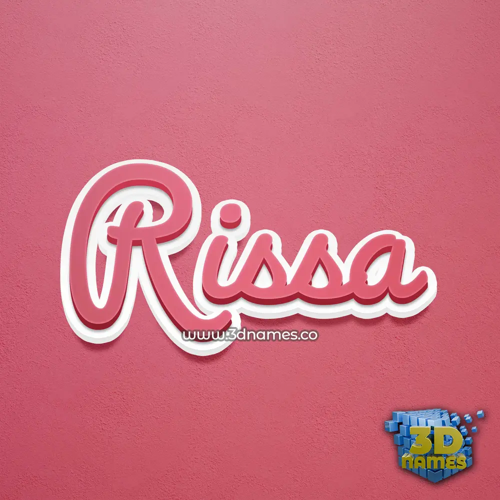 rissa in Red Scribble style - 3D name wallpaper