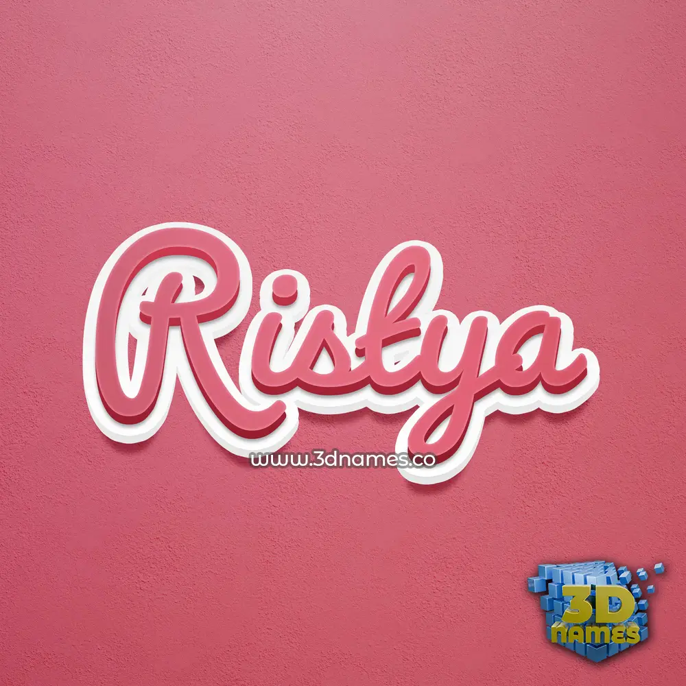 ristya in Red Scribble style - 3D name wallpaper