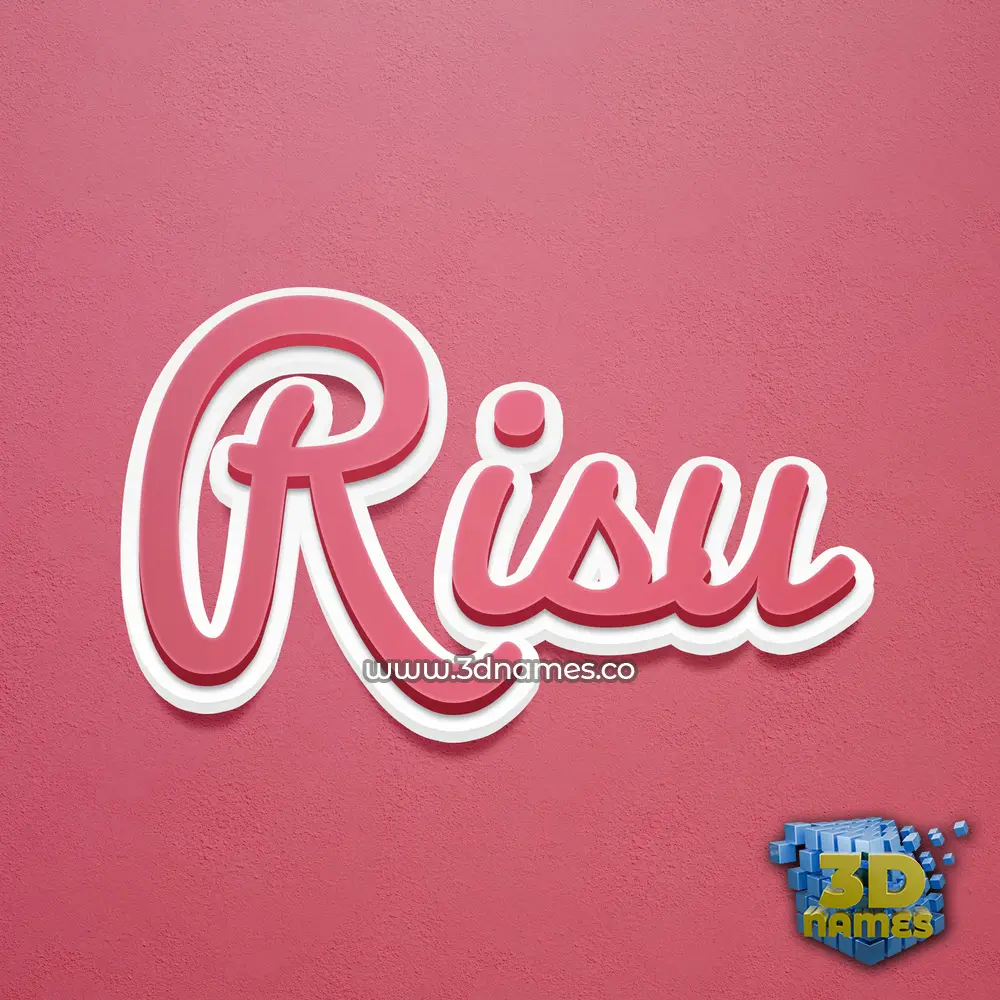risu in Red Scribble style - 3D name wallpaper