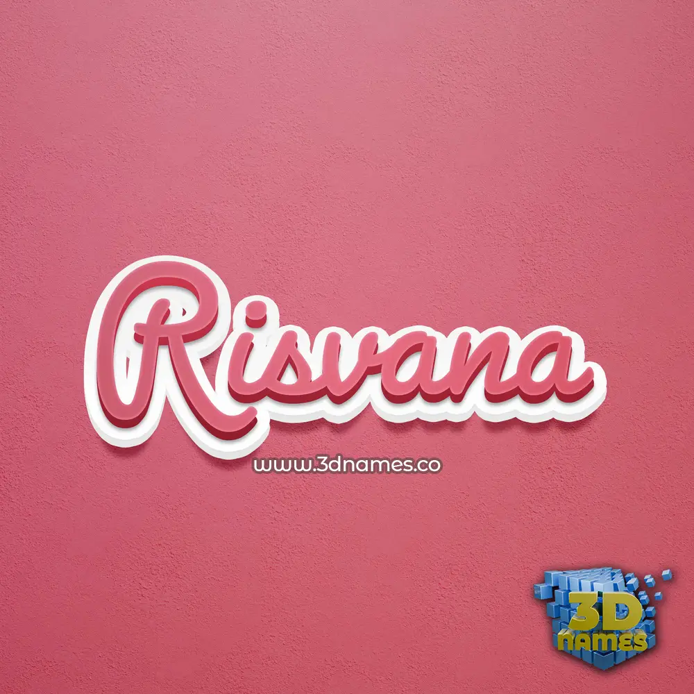 risvana in Red Scribble style - 3D name wallpaper