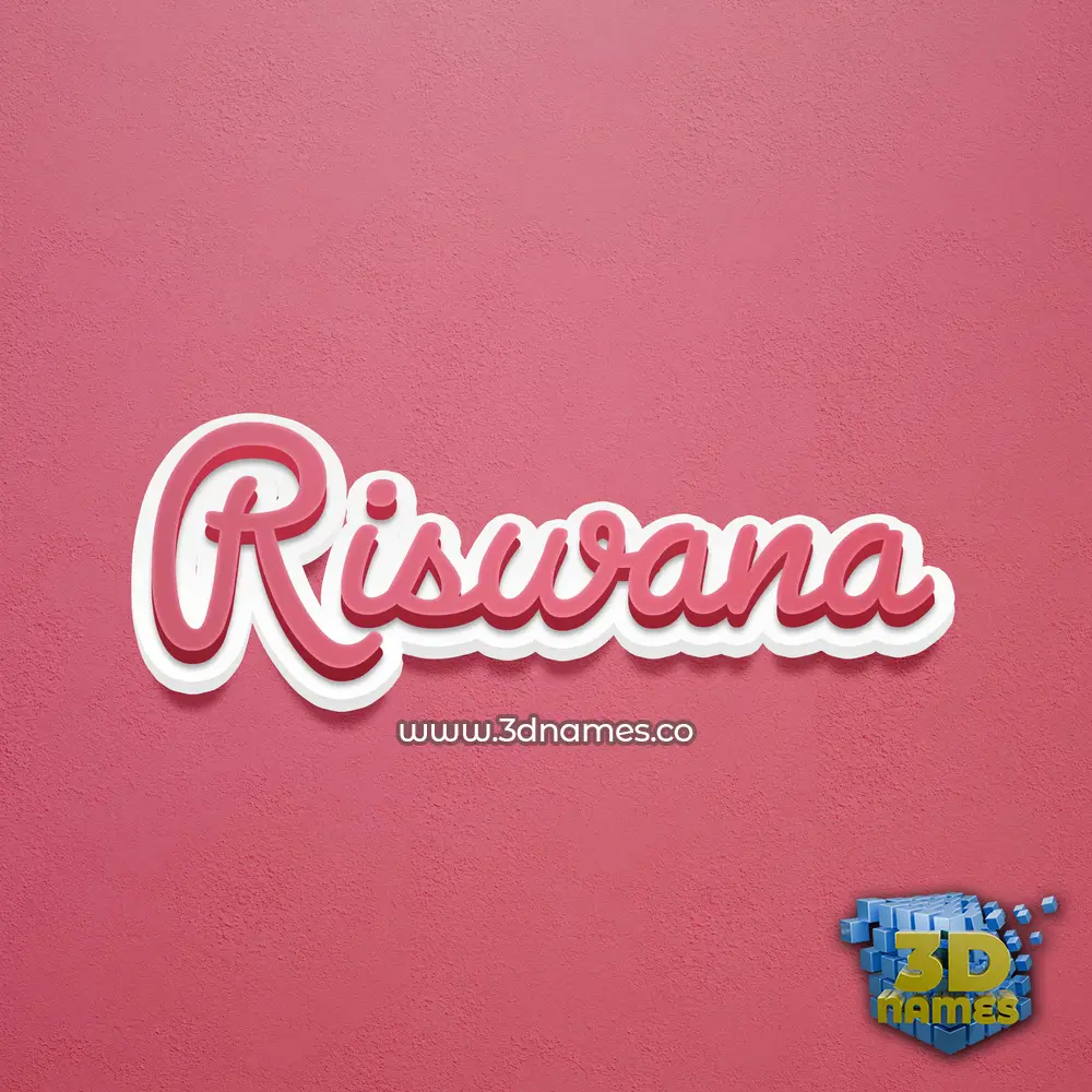 riswana in Red Scribble style - 3D name wallpaper