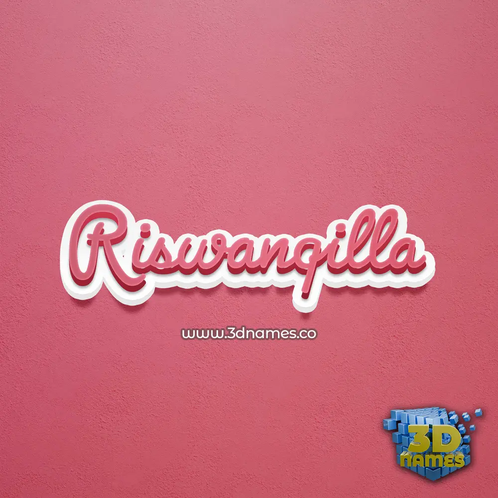 riswanqilla in Red Scribble style - 3D name wallpaper
