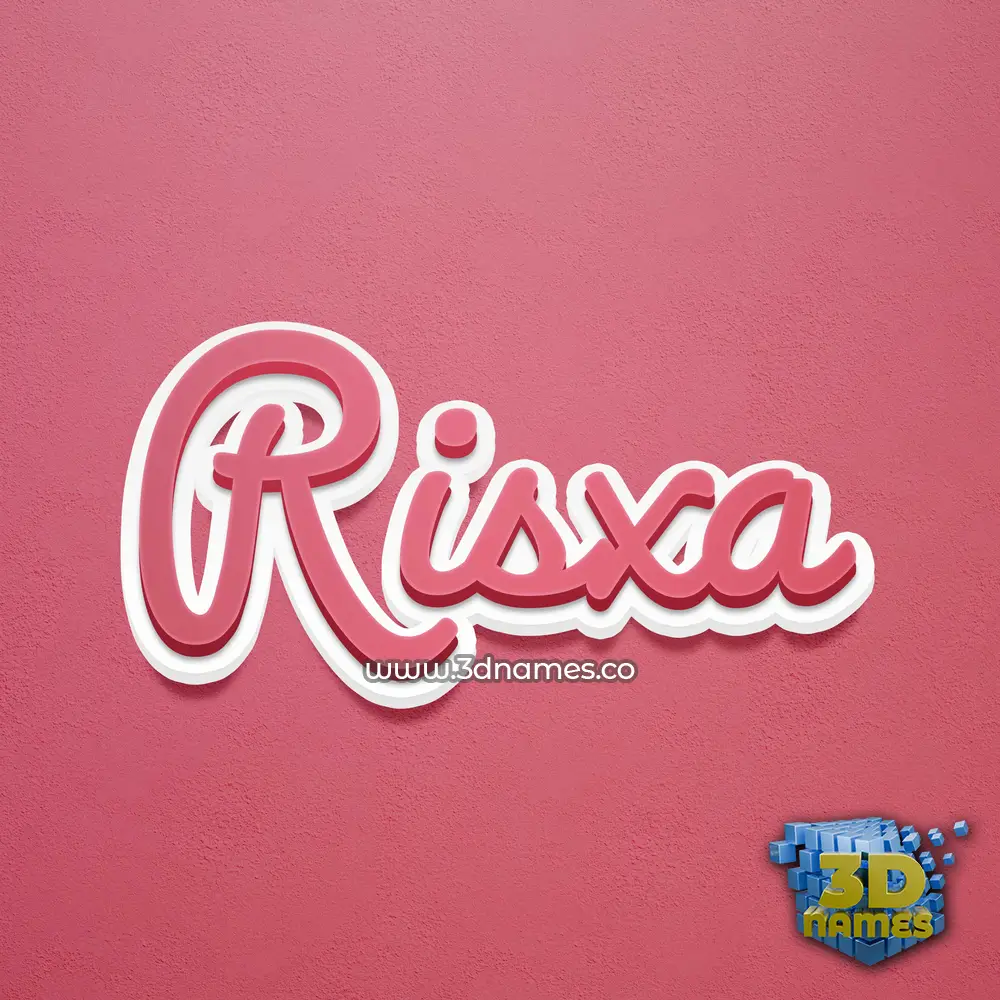 risxa in Red Scribble style - 3D name wallpaper
