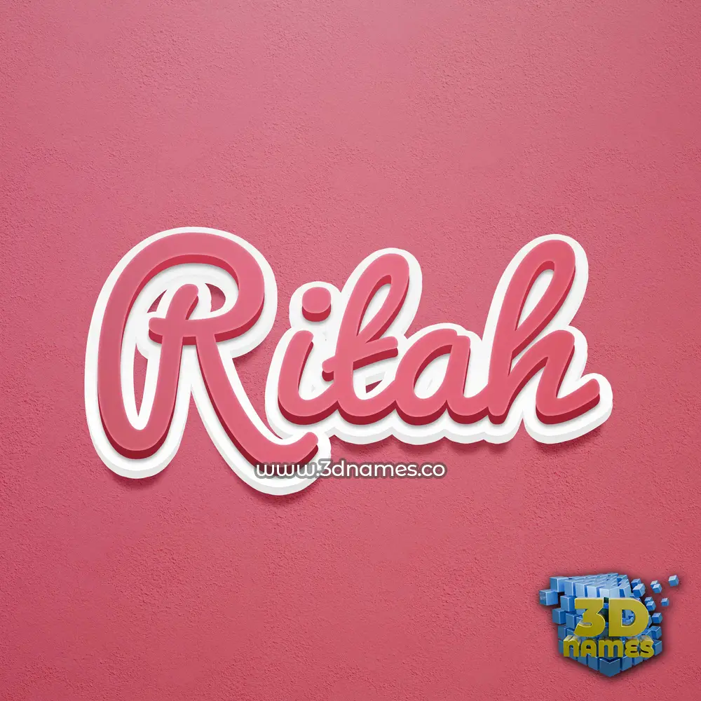 ritah in Red Scribble style - 3D name wallpaper