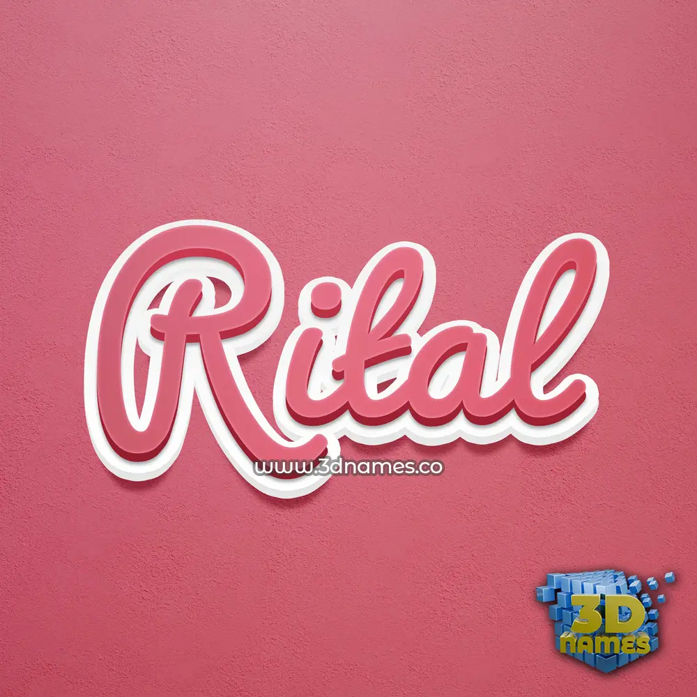 rital in Red Scribble style - 3D name wallpaper