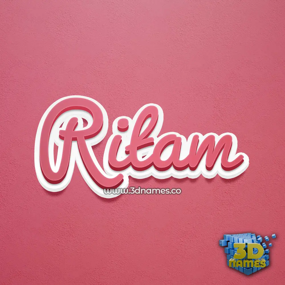 ritam in Red Scribble style - 3D name wallpaper