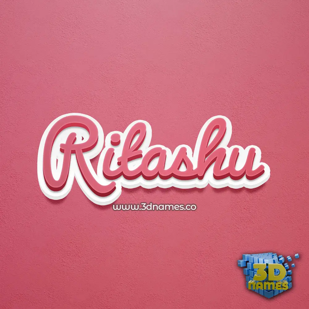 ritashu in Red Scribble style - 3D name wallpaper